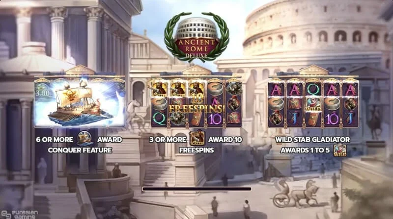 Ancient Rome Deluxe AI – hovedskærm med hjul og interface