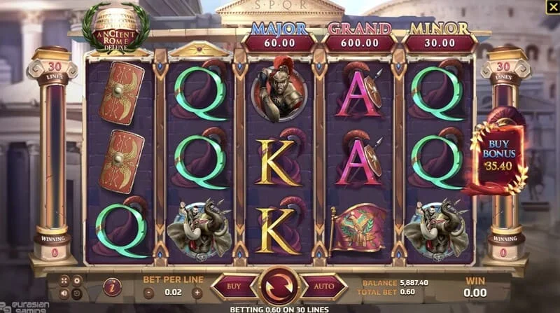 Ancient Rome Deluxe AI – gameplay med en vindende linje